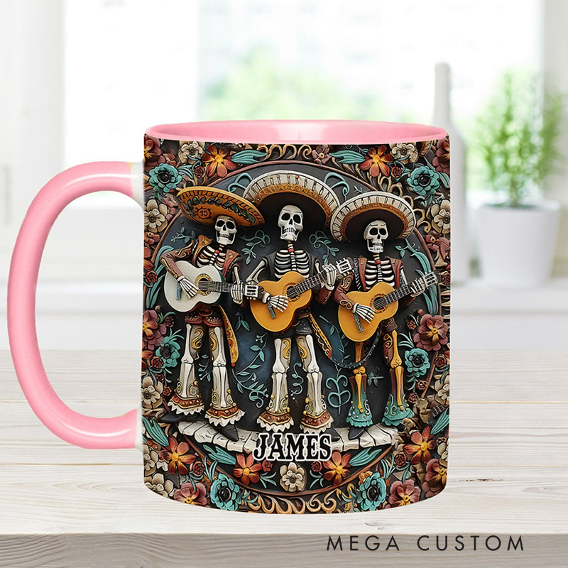 Personalized Name Skeleton Trio Mug Skull Accent Mug