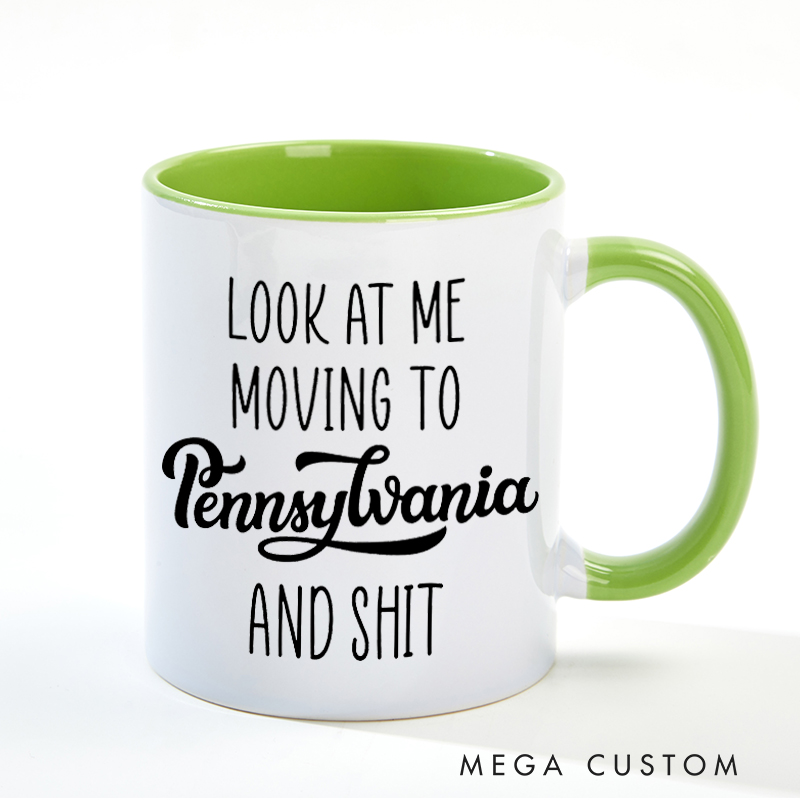 Personalized Look At Me Moving To Massachusetts Mug Gift Funny Moving Away Present Massachusetts Coffee Cup Going Away Goodbye Gift for Friend Family