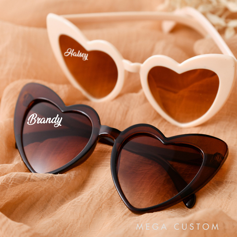 Personalized Heart Shaped Glasses Custom Party Heart Shaped Sunglasses Party Souvenirs Girls Trip Gifts