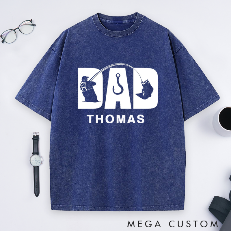  Personalized Fishing Dad T-Shirt Fisherman T-Shirt Comfortable Gift for Fisherman Dads Perfect for Father’s Day or Birthday