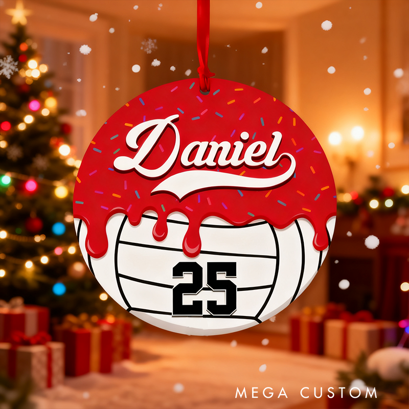 Personalized Basketball Christmas Ornament with Custom Name and Number