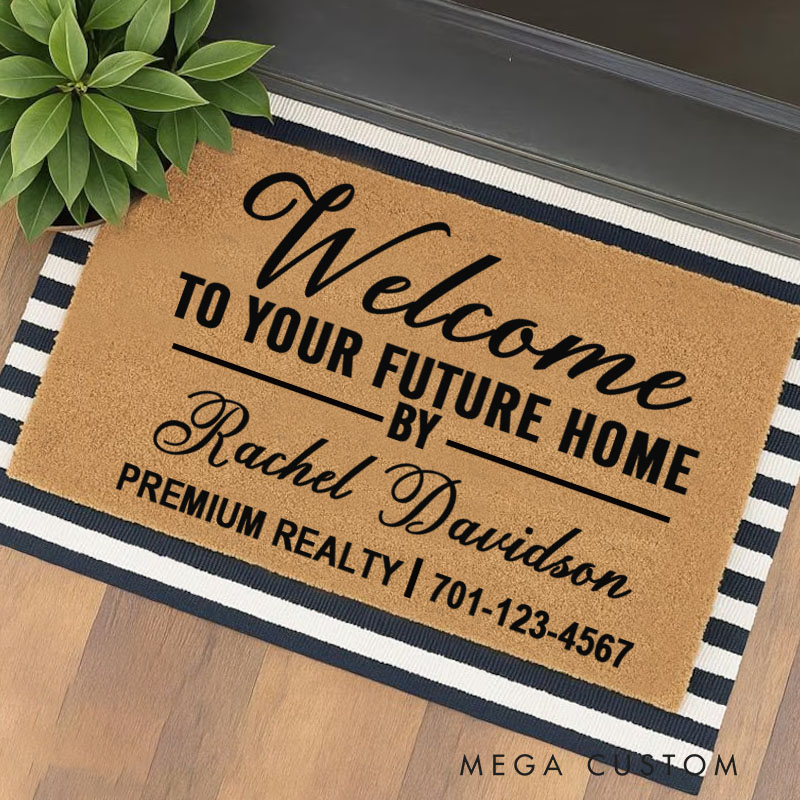 Personalized Welcome Mat for New Home Buyers Real Estate Closing Gift Personalized Doormat