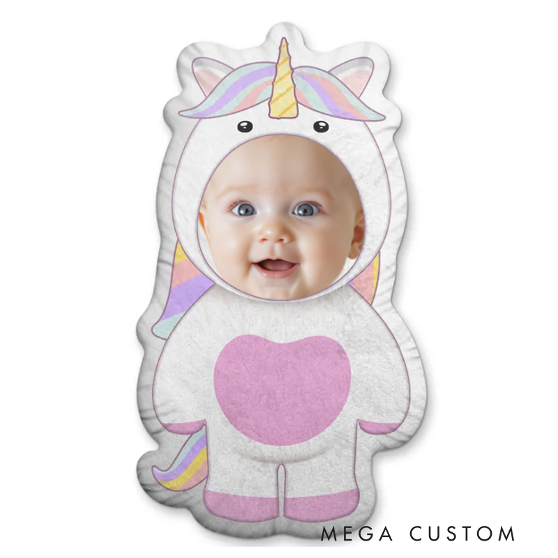 Personalized Photo Funny Kid Animal Cosplay Gift for Children Grandkids Personalized Custom Shaped Pillow