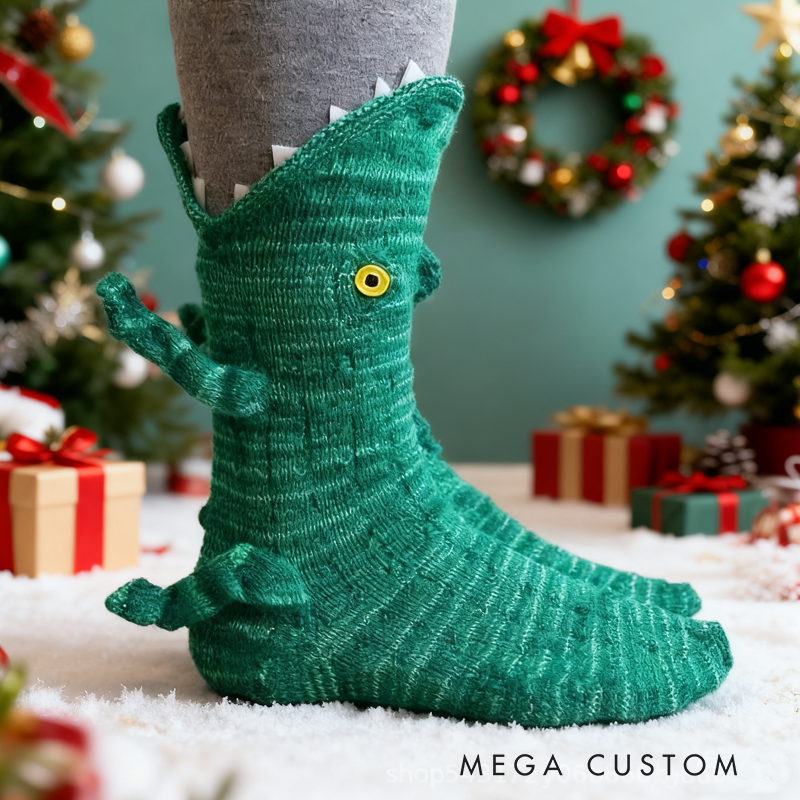 Personalized 3D Knit Animal Sloth Socks Koala Santa Claus Elk Panda Funny Animal Socks Hand Crocheted Funny Christmas Gift Warm Floor Socks