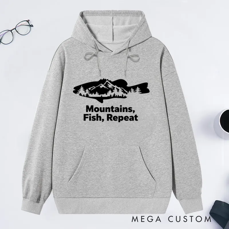 Personalized Fishing Hoodie Fisherman Hoodie Fish and Forest Hoodie Mens Fish Sweatshirt Gift for Men Funny Fishing Sweatshirt Perfect for Outdoor Adventures Camping and Fishing Enthusiasts