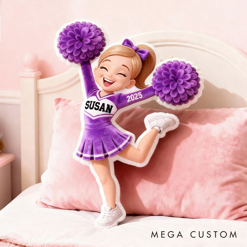 Personalized Cheerleading Spirit Pillow with Custom Name and Year for Cheer Fans and Athletes