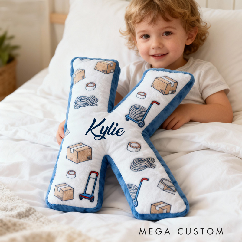 Personalized Letter Pillow Custom Name Design Moving Theme Soft Plush Cushion for Kids Room Decor Unique Gift for Children Housewarming Gifts