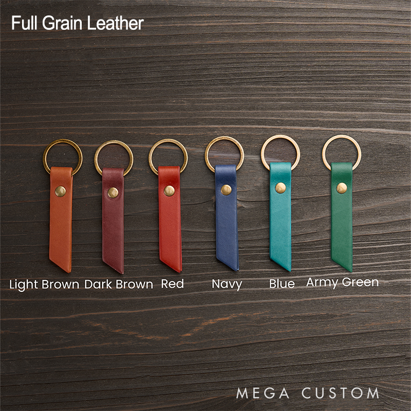 Personalized Leather Keychain for Men Custom Keychain with Name Engraved Leather Key Chain Anniversary Gift for Him Groomsmen Gift Birthday Gift for Dad Boyfriend Husband
