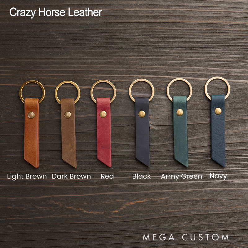 Personalized Leather Keychain for Men Custom Keychain with Name Engraved Leather Key Chain Anniversary Gift for Him Groomsmen Gift Birthday Gift for Dad Boyfriend Husband