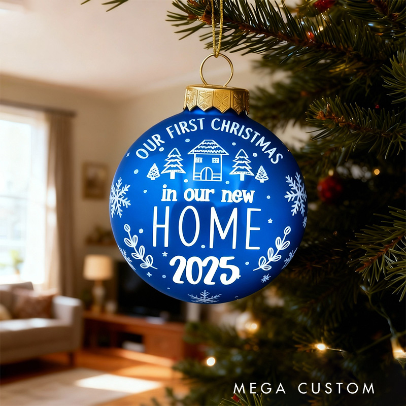 Personalized First Christmas Ornament Our New Home 2025 Red Holiday Decoration Custom Keepsake Gift for Celebrating New Beginnings and Family Gifts