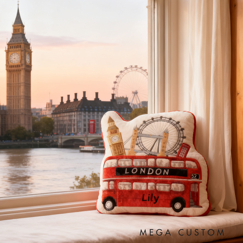 Personalized Graphic 3D Print London Adventure Pillow for Travel Lovers