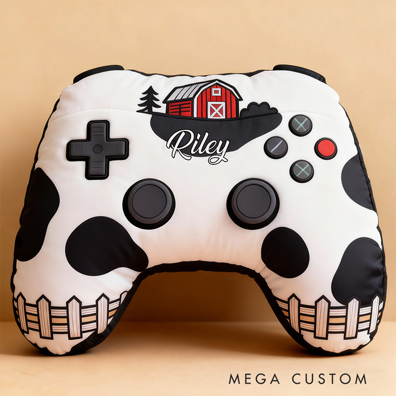 Personalized Graphic 3D Print Farming Game Controller Shaped Pillow for Game Lovers Plush Pillow Christmas Gift for Kids