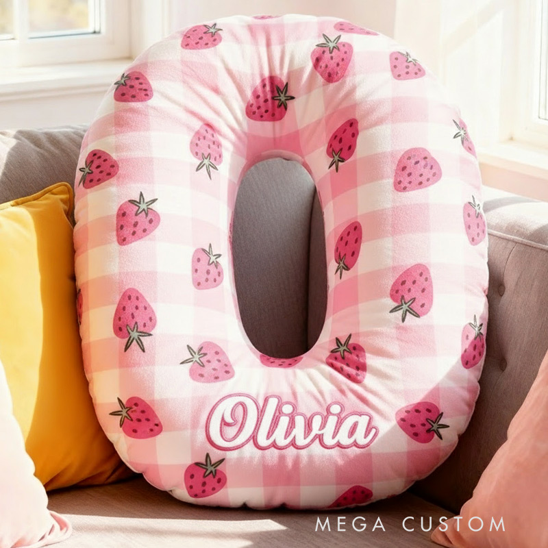 Personalized Letter Pillow Graphic 3D Print Cottage Core Custom Name Pillow Gift for Kids Gardening Lovers Gift 