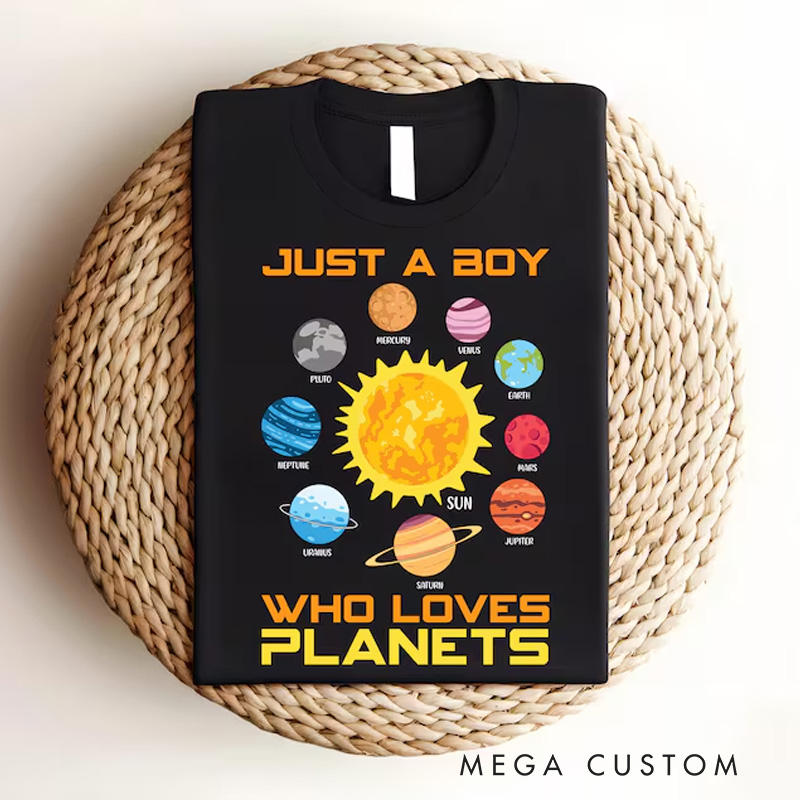 Personalized Planets T-Shirt Solar System Astronomy Space Lover T-Shirt Geeks Gift