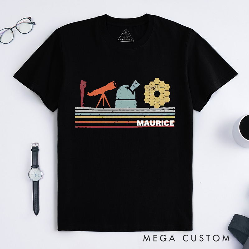 Personalized Space Telescope Shirt Astronomy Universe Planets Shirt Science Space Geek Lover Gift
