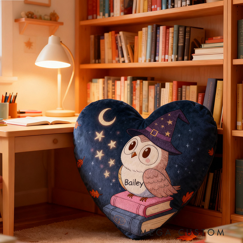 Personalized Enchanted Night Owl Pillow Graphic 3D Print Gift for Reading Lovers