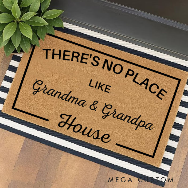 Personalized There Is No Place Like Our House Doormat Housewarming Gift Welcome Mat for New Home Indoor Outdoor Door Mat Family Home Decor Rug