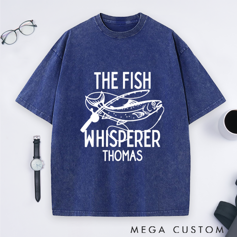 Personalized Fishing T-Shirt The Fish Whisperer T-Shirt Custom Name Comfortable and Stylish Gift for Fishing Enthusiasts