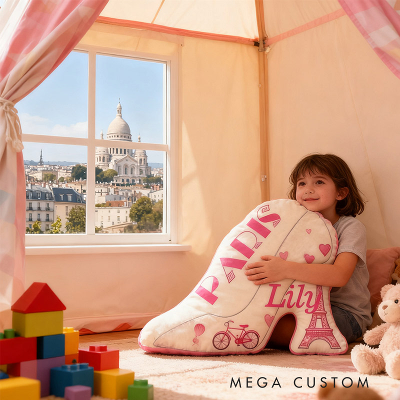 Personalized Eiffel Elegance Pillow Graphic 3D Print Pillow for Travel Lovers