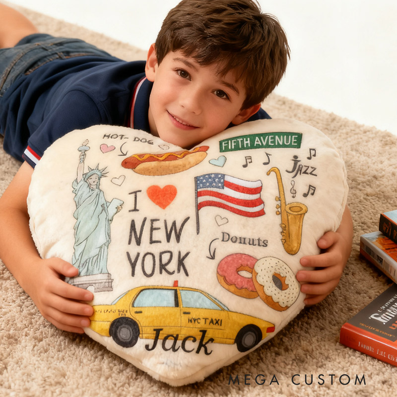 Personalized New York Heartbeat Pillow Graphic 3D Print Pillow for Travel Lovers