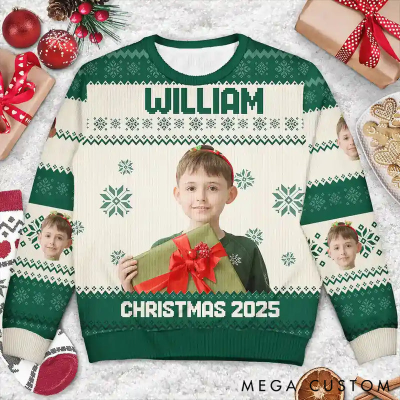 Personalized Custom Photo Christmas Family Matching Ugly Sweater Christmas Gift for Family
