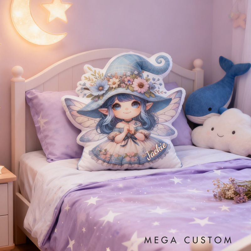 Personalized Garden Fairy Throw Pillow Cute Fairy Pillow with Name for Kids Girl Boy Gardener Christmas Gifts Loving Room Decor