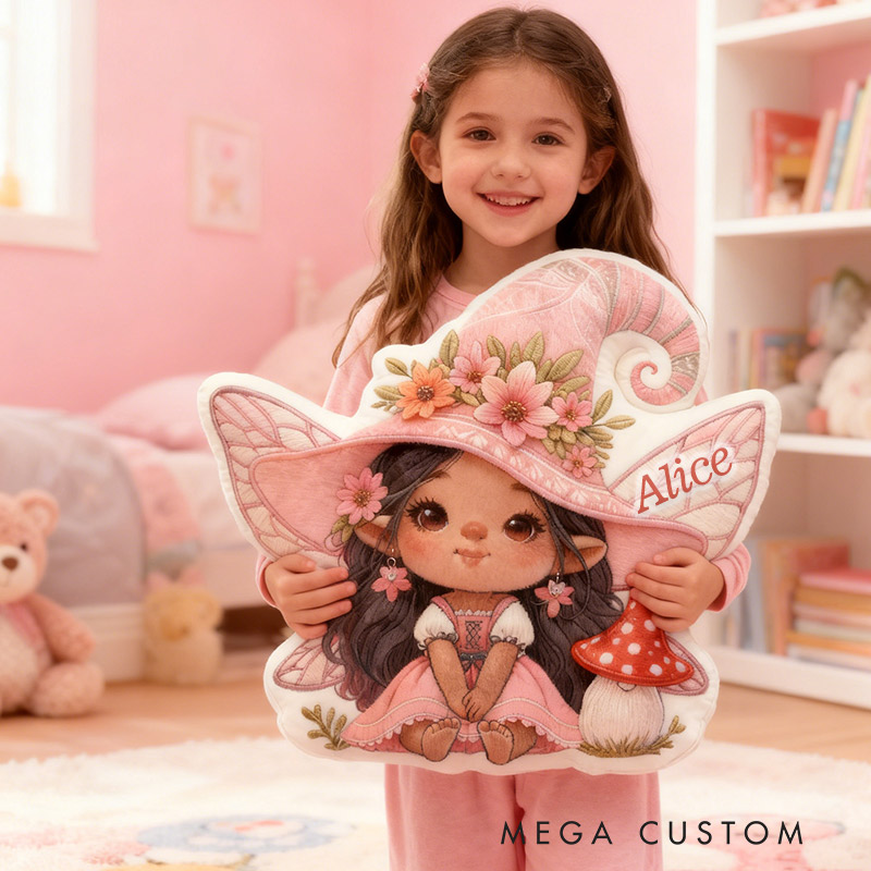 Personalized Petal Pixie Garden Pillow with Custom Name Graphic 3D Print Pillow for Gardening Lovers