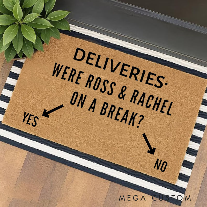 Personalized Funny Doormat Ross & Rachel Friends Custom Doormat Welcome Mat Humorous Entryway Decor Perfect Gift For Friends Fans Or Housewarming