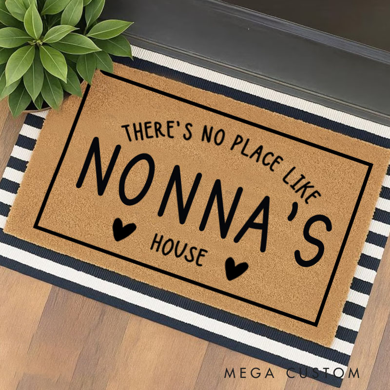 Personalized There's No Place Like Nonna's House Doormat Housewarming Gift Welcome Mat for New Home Family Door Mat Indoor Outdoor Home Decor