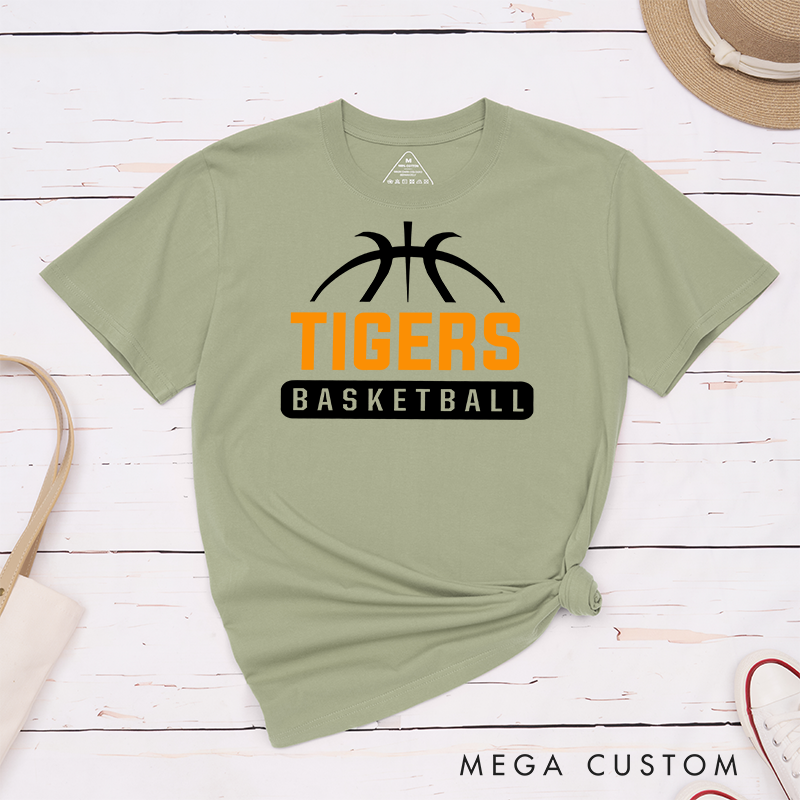 Personalized Basketball Team T-Shirt with Customizable Team Name and Bold Athletic Design