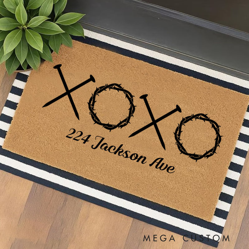 Personalized XOXO Doormat Durable Coir Welcome Mat Romantic Home Entryway Decor Thoughtful Gift For Couples Housewarming Or New Home