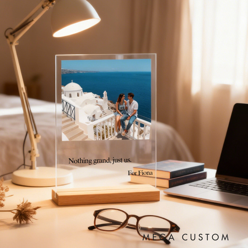 Personalized Wanderlust Moments Acrylic Display for Travel-loving couples and Travel Lovers