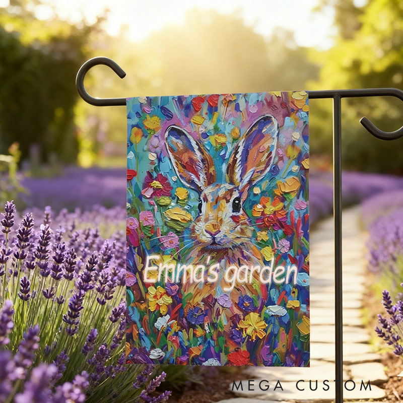 Personalized Spring Bunny Garden Flag Bunny Rabbit Decorations Yard and House Flag Double Sided for Garden Lovers