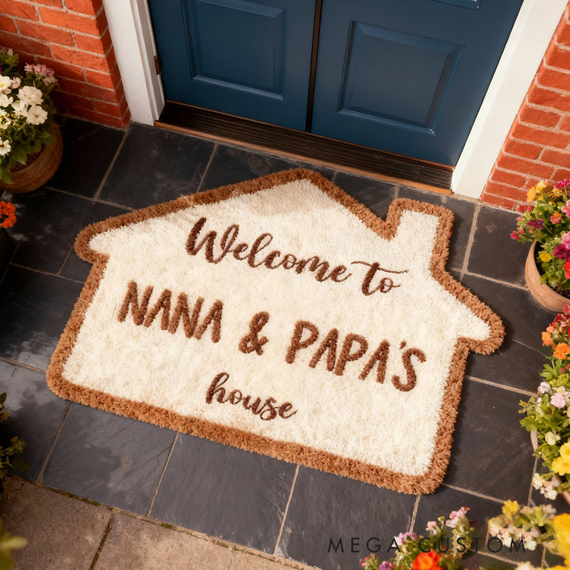 Personalized Grandparents Welcome Doormat Custom Housewarming Gift for Family Home Welcome Mat for Home New Home Gift