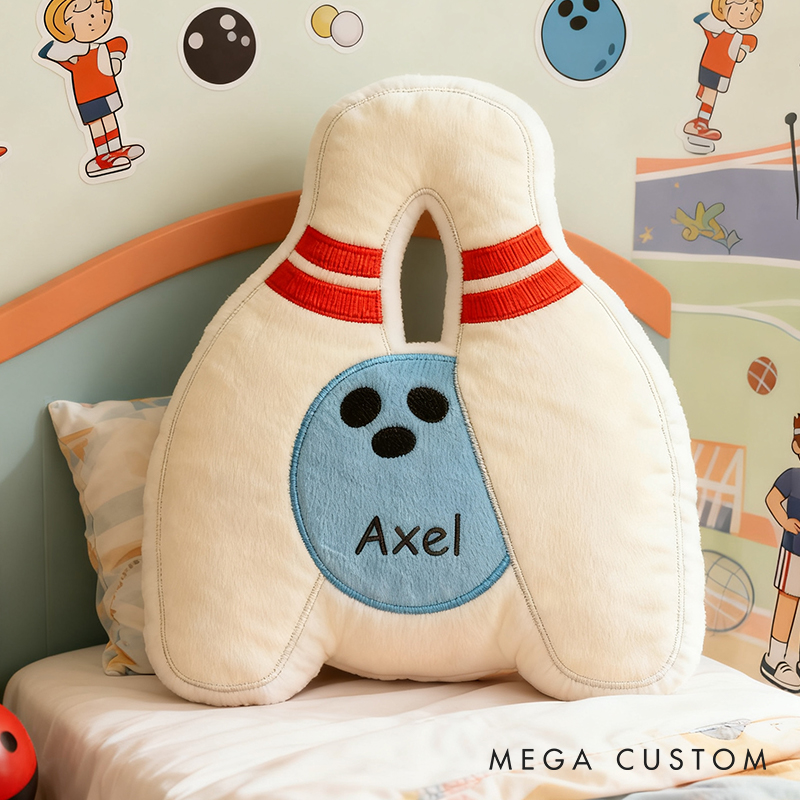 Personalized Sports Themed Letter Pillow with Custom Name and Hoop Design for Kids