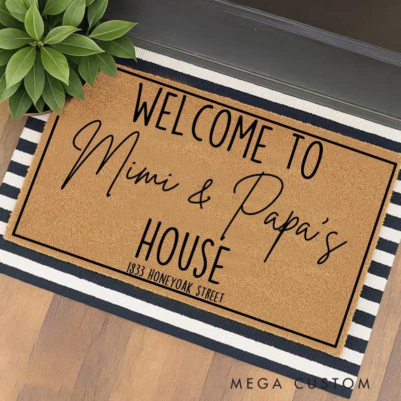 Personalized Welcome Doormat Custom Coir Mat With Family Name Indoor Outdoor Rug Perfect Housewarming New Home Gift 