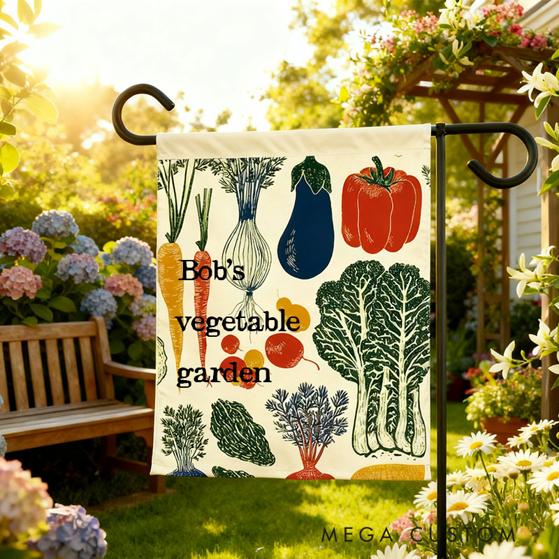 Personalized Veggie Patch Garden Flag Yard Flag Spring Garden Flag Summer Decor Double Sided for Garden Lovers