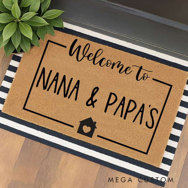 Personalized Welcome To Home Doormat Custom Name Design Durable Coir Rug Decorative Accent For Entryways Porches Or Thoughtful Housewarming Gifts