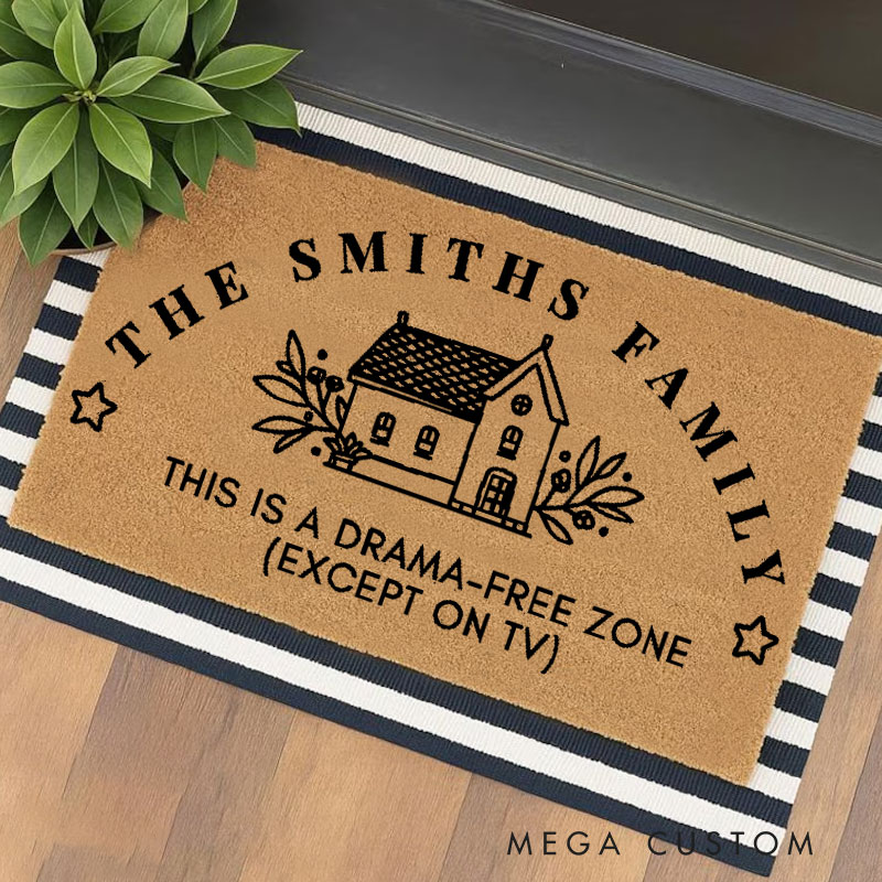 Personalized Welcome Doormat Outdoor Indoor Mat Custom Coir Mat with Family Name for Couple Housewarming Gift 