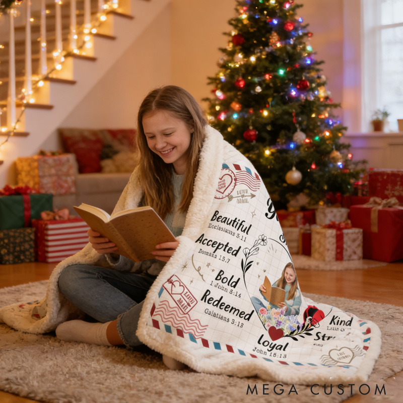 Personalized You are Beautiful and Kind Blanket Hoodie Custom Photo Wearable Blanket Hoodie with Name for Book Lovers Bookworm Birthday Gift