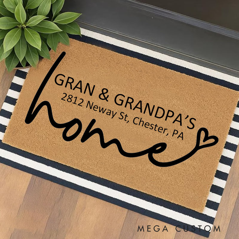 Personalized Home Doormat Custom GRAN & GRANDPA’S Doormat Durable Coir Rug Decorative Accent For Entryways Porches Housewarming Or Holiday Gifts