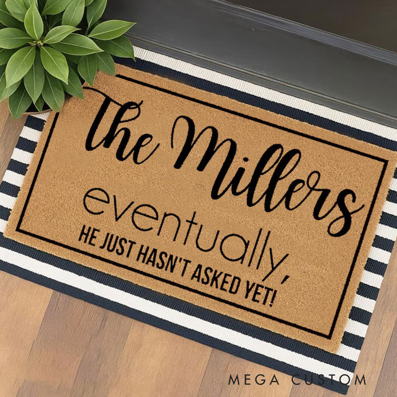 Personalized Welcome Doormat Custom Funny Mat with Name for Couple Valentine's Day Gifts Housewarming Gift