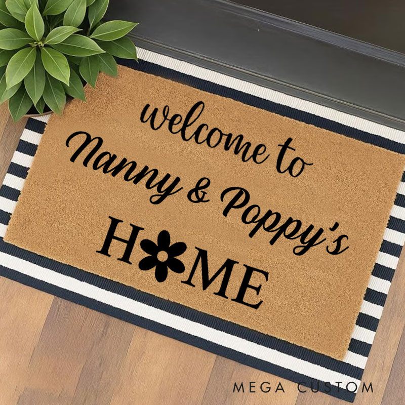 Personalized Welcome Doormat Custom Home Mat with Name for Grandparent Gifts Housewarming Gift