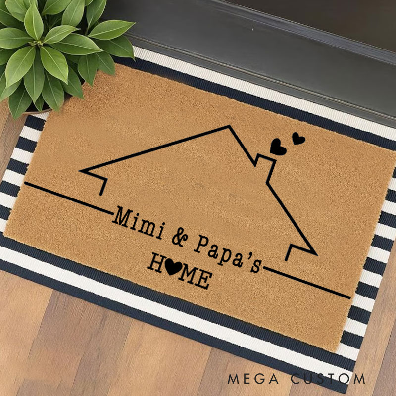 Personalized Welcome Doormat Custom Home Mat with Name for Grandparent Gifts Housewarming Gift