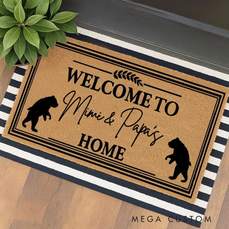 Personalized Welcome Doormat Custom Home Mat with Name for Grandparent Gifts Housewarming Gift