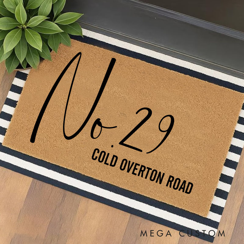 Personalized House Number Doormat House Warming Gift For The Home