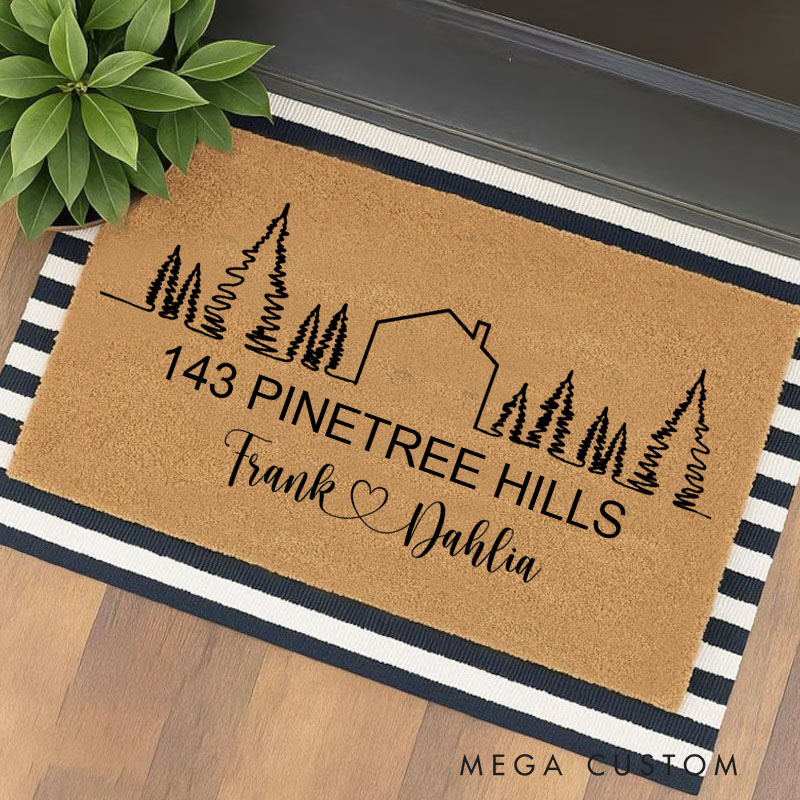 Personalized Doormat Name Custom Welcome Mat Durable Coir Rug for Entryway Decor Wedding Gift Housewarming Gifts New Home Gift for Couple