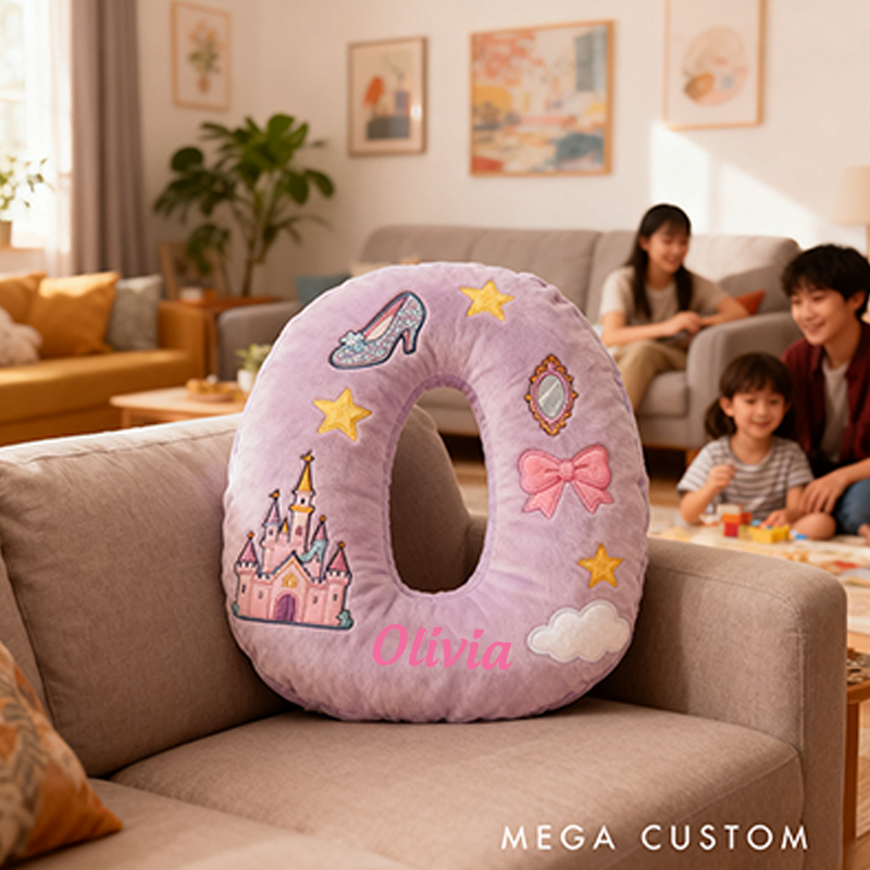 Personalized Colorful 26 Letters Cute Graphic 3D Print Pillow Cute Magic Beautiful Letter Custom Pillow Gift Christmas Gift for Kids