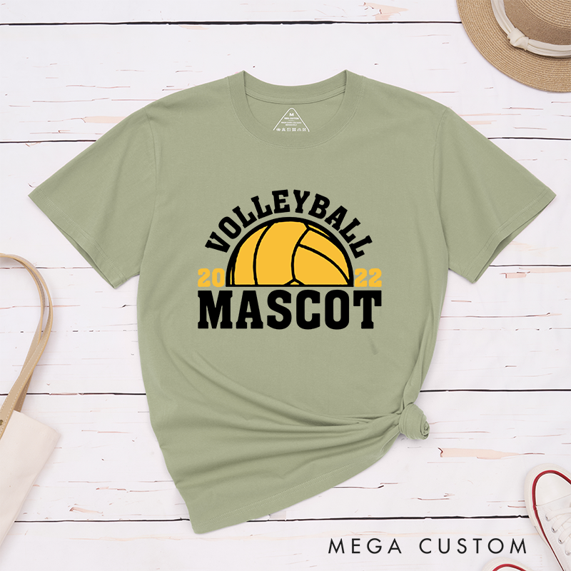 Personalized Volleyball T-Shirts Featuring Mascot Name and Years - Custom Team Spirit Tee