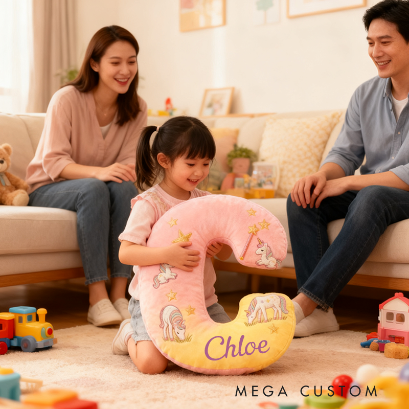 Personalized Colorful 26 Letters Starry Dream Cute Graphic 3D Print Pillow Cute Magic Beautiful Letter Custom Pillow Gift for Kids